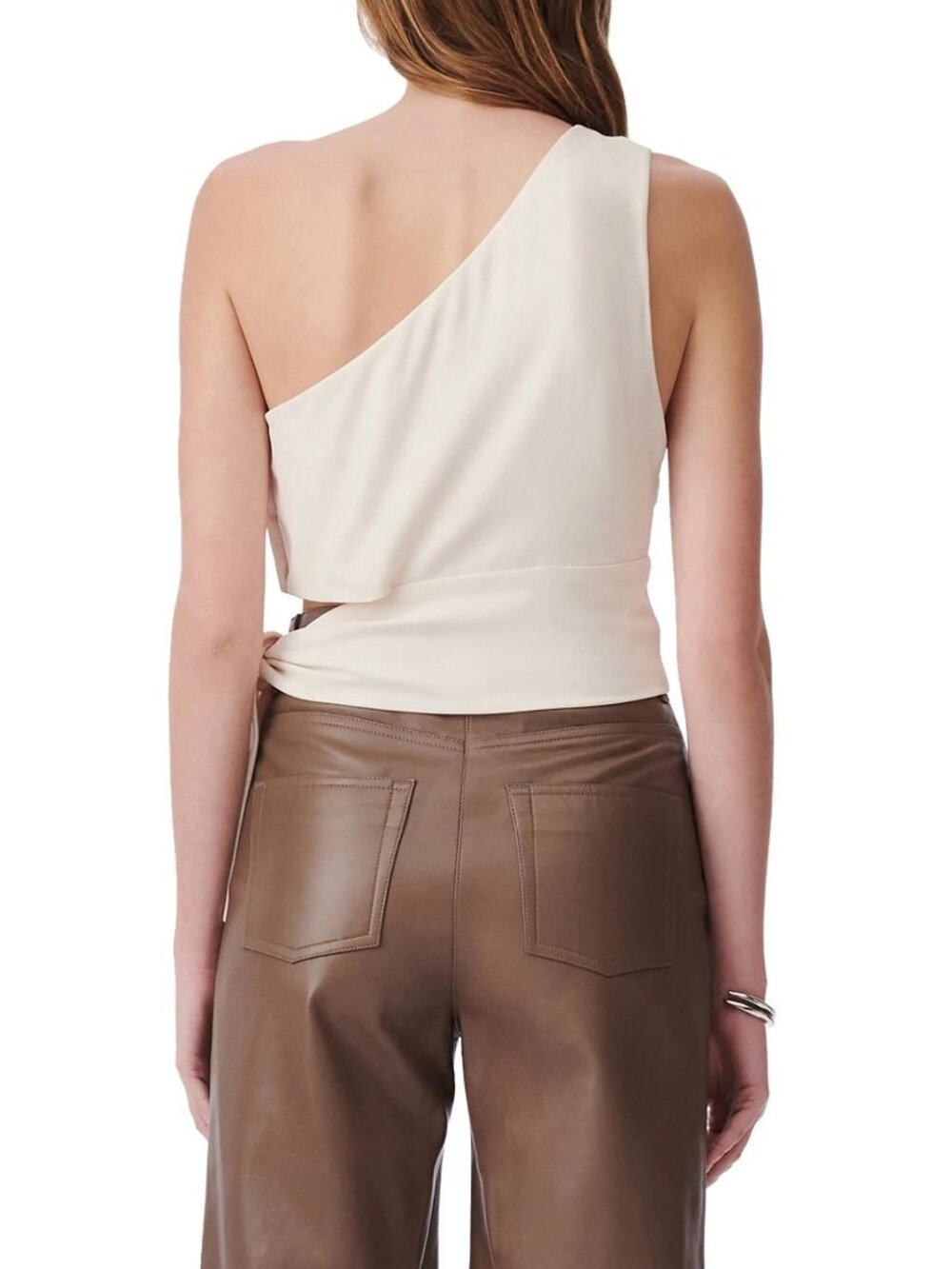 IRO Paris baki wide leather pants Ankle length Brown Size 32 New with Tag - Picture 3 of 7
